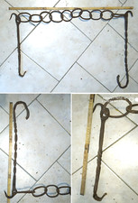 ANTICA CATENA OTTOCENTESCA X CAMINO O  CAMINETTO DA CIRCA 75 CM IN FERRO BATTUTO