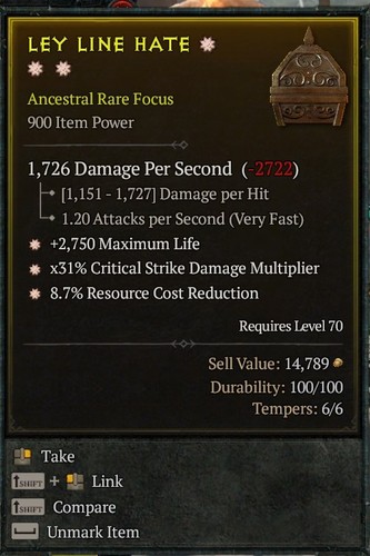 Focus 3ga sorc warlock - focus, diablo
