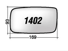 Per Volvo 940 fino 1998 Vetro di Ricambio Sx Asferico x Specchio Retrov. 169x93