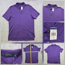 Polo Ralph Lauren Polo T Shirt Uomo Grande Viola Cotone Classico Pony Logo Nuova con etichette