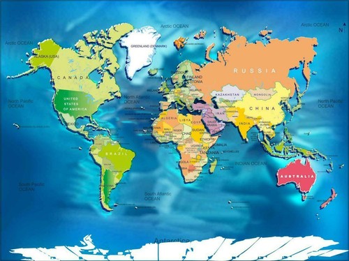 Mappa del mondo con paesi - con,