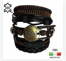 5 bracciali uomo pelle in