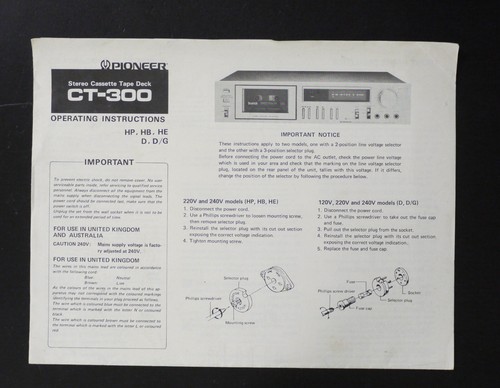 Originale pioneer 300 - pioneer, ct-300