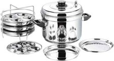 Vinod Acciaio Inox Multi Gas Top Idly Maker Dhokla Pentola Fornello Valore Sicurezza