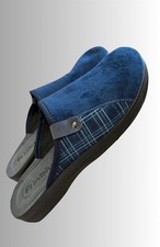 MENS BLUE SLIPPERS SOFT LINING