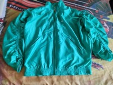 FILA GYM JACKET VINTAGE 90S WOMEN GABBER GLOSS GREEN LACE ON THE SLEEVES ITALY 