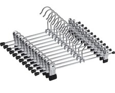 12 o 24 PZ Grucce Appendiabiti in Metallico per Pantaloni Antiscivolo con Clips