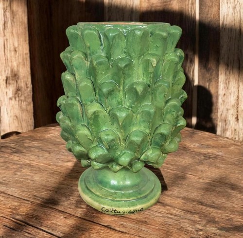 Vaso antico verde pigna in - antico,