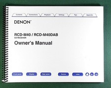 Denon RCD-M40 Instruction Manual: Full Color 84 Pages & Protective Covers!