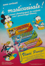 Pubblicità Advertising Werbung Italian 1992 CHEWING GUM DISNEY MASTICARISATE.