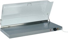 Piano caldo cm 90X45X20H in acciaio con cupola plexiglass professionale vetrina