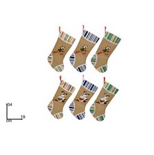 CALZA BEFANA JUTA 34 CM 12 PEZZI  