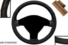 Per Nissan Micra K12 02-11 Fantasia Vera Volante IN Pelle Nera Cover Grigio S.