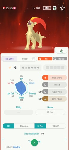 Pyroar femmina 6iv shiny - femmina,