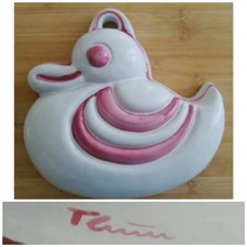 vintage THUN formella grande papera anatra rosa ceramica fuori produzione no box
