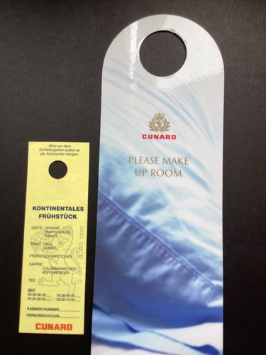 Cunard cabin notices - cunard,