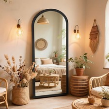 Specchio Da Terra Ad Arco, Legno Telaio in legno Specchi Cambiarsi 50x160 cm