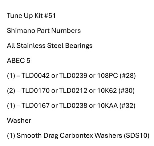 Kit messa punto - #51, shimano