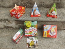 Lotto 12 contenitori ovetti Kinder diorama 2 CD Shrek e Monster Hotel +