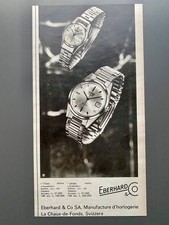 Eberhard Scafodat & Aquadate 1965 Vintage Watch Ad Pubblicità