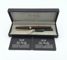 John Sterling by Colibri vintage 1985 walnut 14k nib fountain pen New old Stock