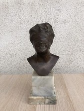 Scultura vintage dea bendata in bronzo