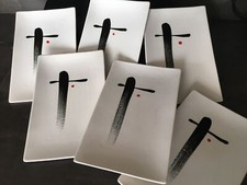 n.6 piatti piccoli - stile zen - decorati a mano