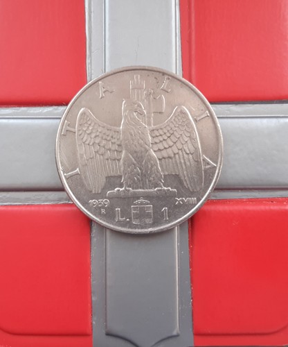 1 lira 1939 xviii - ,