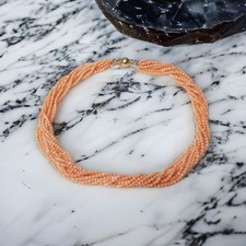 COLLANA di CORALLO ROSA con 8