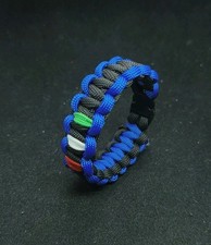 1 Bracciale Paracord Inter nero/ Azzurro Tricolore Scudetto   fatto a mano  