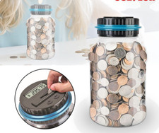 Salvadanaio Digitale LCD Conta Monete Euro  Elettronico Grande Capacità