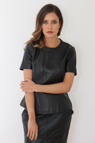 Top pelle maniche - in, a