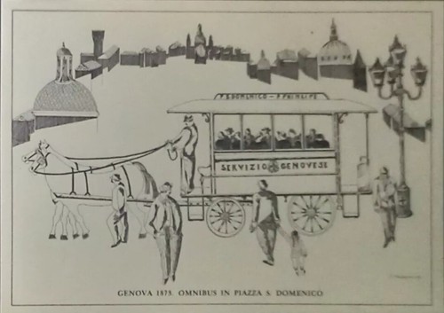Cartolina diligenza omnibus - cartolina,