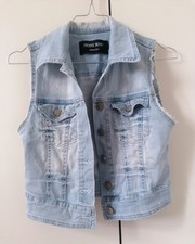 Gilet Jeans Donna Denny Rose. Tg XS. Strass. Made In Italy. 