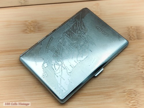 Malaya map silver tone vintage - map,