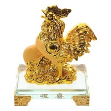 Scultura di pollo in resina Figurina di zodiacale cinese per decorazioni