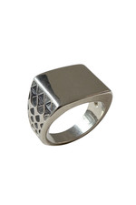 Anello Chevalier Uomo Rettangolare Silver Acciaio – Geometrico, Misura 19