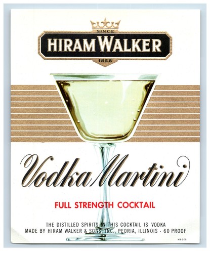 Hiram walker vodka - walker, martini