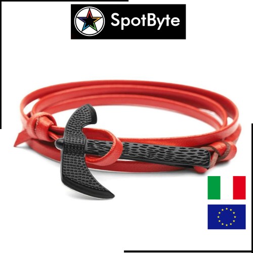 Bracciale uomo finto cuoio - bracciale,