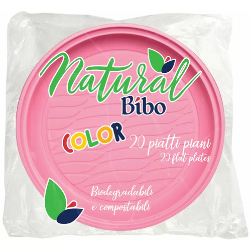 Piatto piano dessert rosa - piatto, 20pz