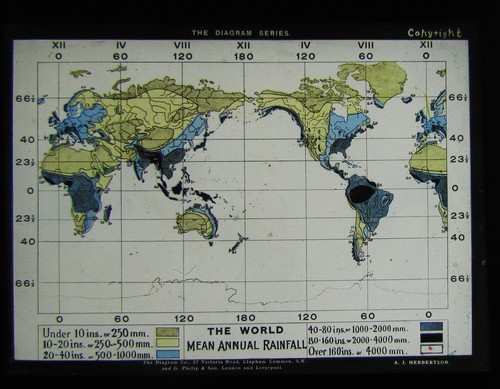 Glass magic lantern slide map - slide,