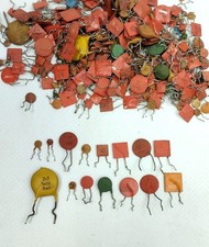 Lotto 350 pezzi vari componenti radio condensatori usati