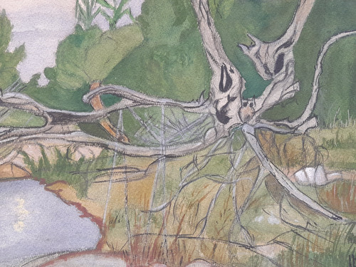Peinture ancienne paysage - ancienne,