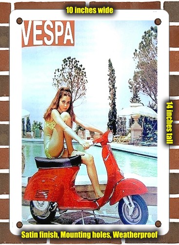 Metal sign 1960 vespa with - vespa,