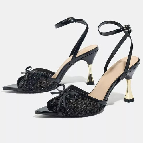 Sandali nero tacco cm - nero,