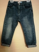Jeans Prenatal Denim Bambina Blu Con Pizzo Nero e Tasche 18 Mesi