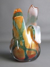 Vaso vetro Murano sommerso design petali oro scultura soprammobile XX Sec.