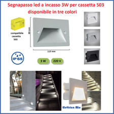 segnapasso led 503 da esterno 3w faretti da incasso luce giardino scale viale *