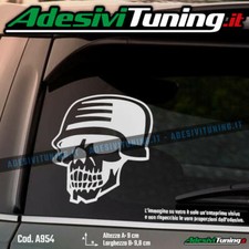 Adesivo Teschio con Elmetto -