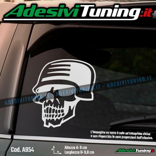Adesivo teschio con elmetto - adesivo,